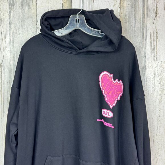 Aelfric Eden No Fear Hoodie Black Sweatshirt medium Graphics Details Oversize - Picture 3 of 12